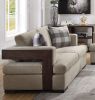 Niamey Loveseat w/2 Pillows; Fabric & Walnut 54851