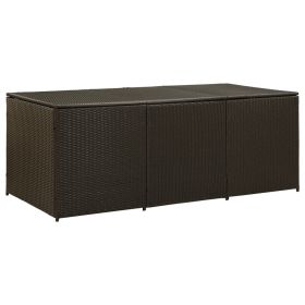 Patio Storage Box Poly Rattan 70.8"x35.4"x29.5" Brown