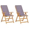 Reclining Patio Chairs 2 pcs Brown Solid Acacia Wood