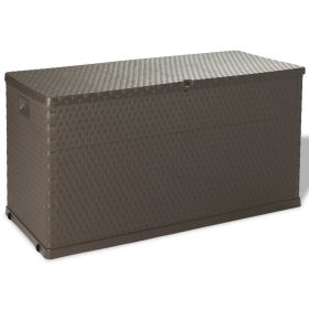 Patio Storage Box Brown 47.2"x22"x24.8" PP Rattan