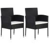 Patio Chair 2 pcs Poly Rattan Black