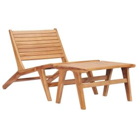 Patio Chair with Footrest Solid Teak Wood