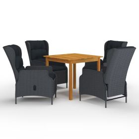 5 Piece Patio Dining Set Dark Gray