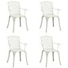 Patio Chairs 4 pcs Cast Aluminum White