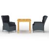 3 Piece Patio Dining Set Dark Gray