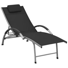 Sun Lounger Textilene and Aluminum Black