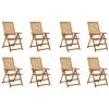 Folding Patio Chairs 8 pcs Solid Acacia Wood