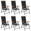 Folding Patio Chairs 6 pcs Textilene Black