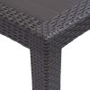 Patio Table Brown 59"x35.4"x28.3" Plastic Rattan Look