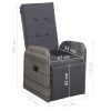 3 Piece Bistro Set with Cushions Poly Rattan Gray