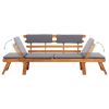2-in-1 Patio Daybed with Cushion 74.8" Solid Acacia Wood