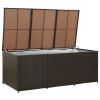 Patio Storage Box Poly Rattan 70.8"x35.4"x29.5" Brown