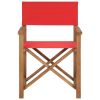 Director's Chair Solid Teak Wood Red