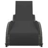 Sun Lounger with Cushion Poly Rattan Anthracite