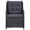 Patio Chairs 2 pcs with Cushions Poly Rattan Black