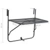 Balcony Table Black 23.6"x15.7" Steel