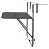 Balcony Table Black 23.6"x15.7" Steel