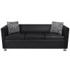 Sofa Set 2-Seater and 3-Seater Black Faux Leather