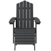 Patio Adirondack Chairs with Footstool & Table HDPE Anthracite