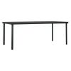 Patio Dining Table Black 78.7"x39.4"x29.1" Steel and Glass