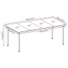 Patio Dining Table Black 78.7"x39.4"x29.1" Steel and Glass