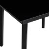 Patio Dining Table Black 78.7"x39.4"x29.1" Steel and Glass