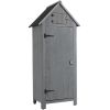 30.3'L X 21.3'W X 70.5'H Outdoor Storage Cabinet Tool Shed Wooden Garden Shed Gray