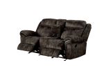 Zubaida Loveseat w/Console (Glider &amp; Motion); 2-Tone Chocolate Velvet 55021
