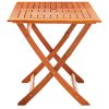 5 Piece Folding Patio Dining Set Solid Eucalyptus Wood