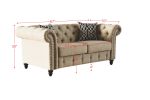 Aurelia Loveseat w/2 Pillows; Beige Linen 52421