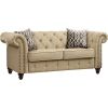 Aurelia Loveseat w/2 Pillows; Beige Linen 52421