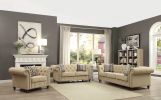 Aurelia Loveseat w/2 Pillows; Beige Linen 52421