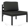 3 Piece Patio Lounge Set with Cushions Aluminum Anthracite