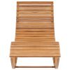 Rocking Sunlounger Solid Teak Wood