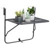 Balcony Table Black 23.6"x15.7" Steel