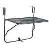 Balcony Table Black 23.6"x15.7" Steel