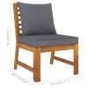 Sectional Middle Sofa with Dark Gray Cushion Solid Acacia Wood