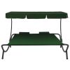 Patio Lounge Bed with Canopy and Pillows Green