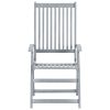 Patio Reclining Chairs 3 pcs Gray Solid Acacia Wood