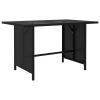 10 Piece Patio Lounge Set with Cushions Poly Rattan Black