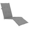 Patio Deck Chair with Footrest and Cushion Solid Acacia Wood