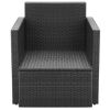 Patio Chair with Cushions and Pillows Poly Rattan Black