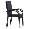 Stackable Patio Chairs 2 pcs Poly Rattan Black