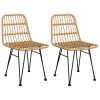 Patio Chairs 2 pcs 18.9"x24.4"x33.1" PE Rattan
