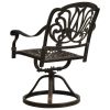 Swivel Patio Chairs 2 pcs Cast Aluminum Bronze