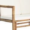 4 Piece Patio Lounge Set with Cushions Bamboo