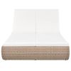 Patio Lounge Bed Poly Rattan Beige