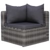 6 Piece Patio Sofa Set with Cushions & Pillows Poly Rattan Gray