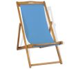 Deck Chair Teak 22.1"x41.3"x37.8" Blue