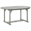 5 Piece Patio Dining Set Solid Acacia Wood Gray